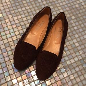Bordeaux suede loafers sz 36.5